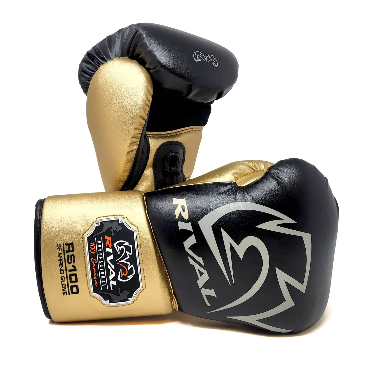 Velocity Pro Sparring Gloves  Black & Gold Hook & Loop