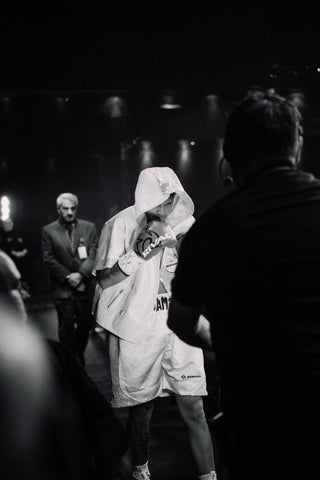 Professional boxer walking to the ring