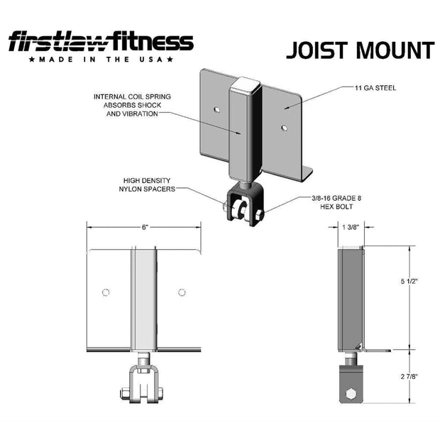 Firstlaw Fitness Heavy Bag Joist Mount - 120lb
