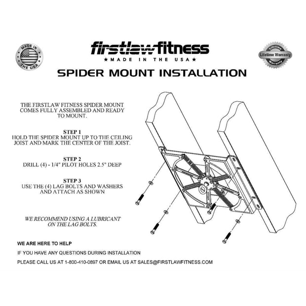 Firstlaw Fitness Heavy Bag Spider Mount - 200lb